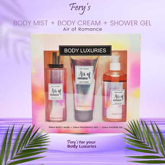 AIR OF ROMANCE GIFT SET (250ML FRAGRANCE MIST + 200ML BODY CREAM + 350ML SHOWER GEL)