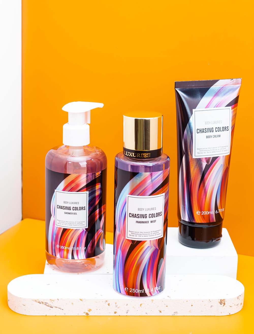 CHASING COLORS GIFT SET (250 ML FRAGRANCE MIST + 200 ML BODY CREAM + 350 ML SHOWER GEL )