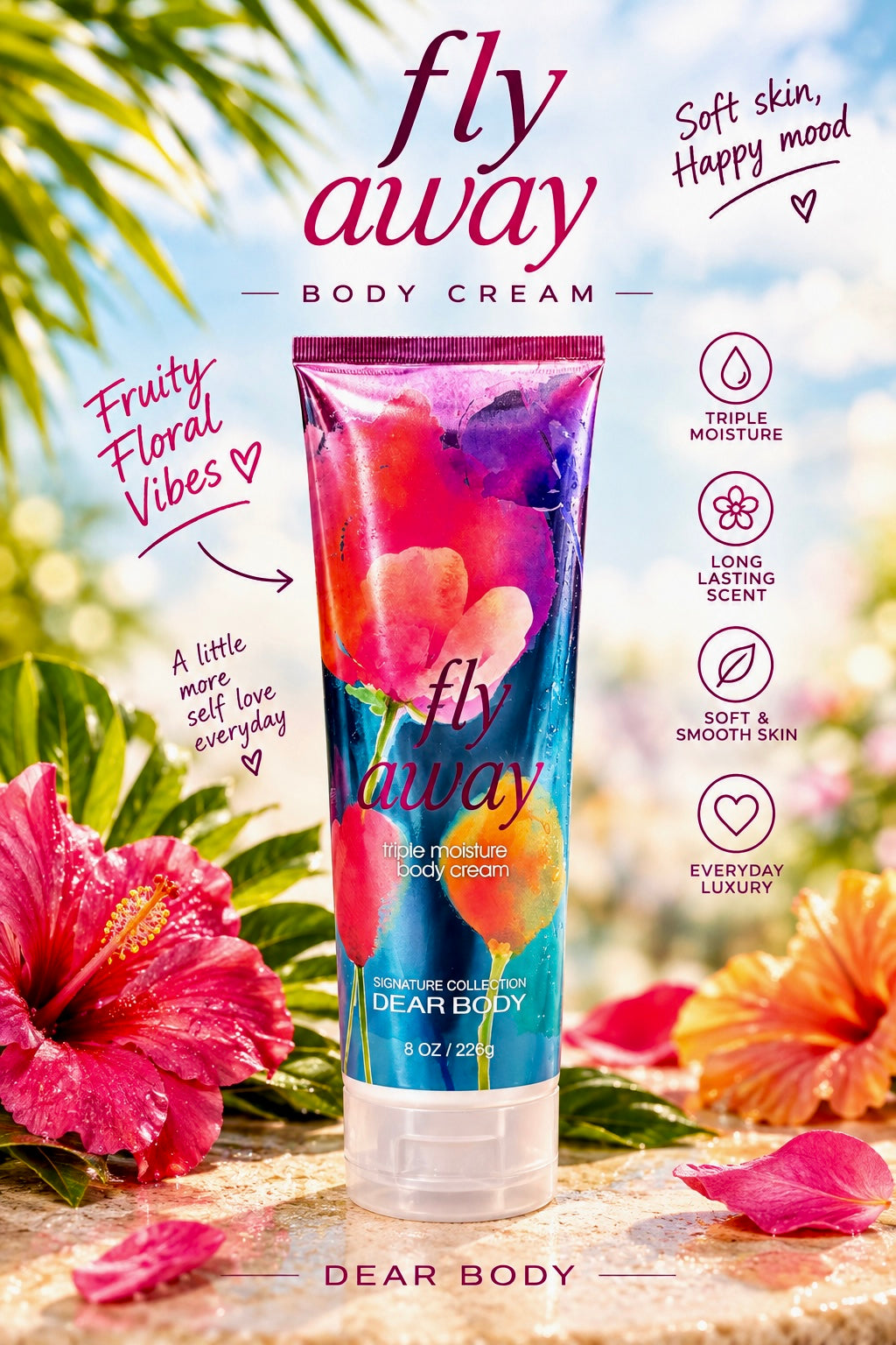 FLY AWAY BODY CREAM 8FL OZ / 226g