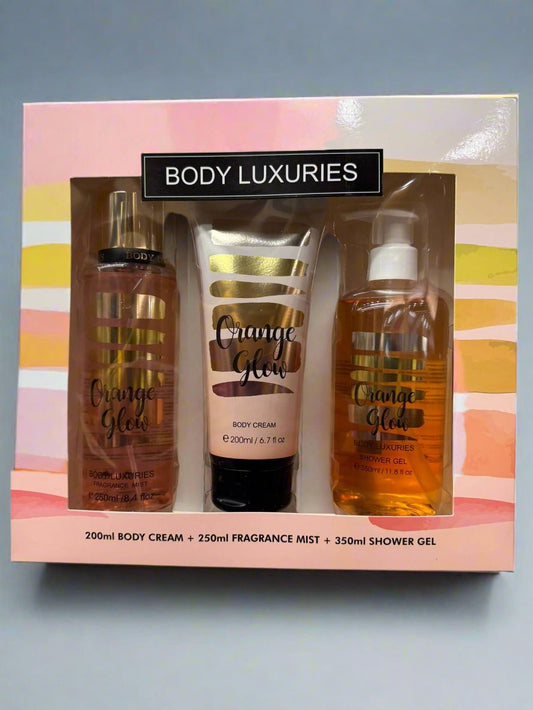 ORANGE GLOW GIFT SET (200ML BODY CREAM+250ML FRAGRANCE MIST+350ML SHOWER GEL)